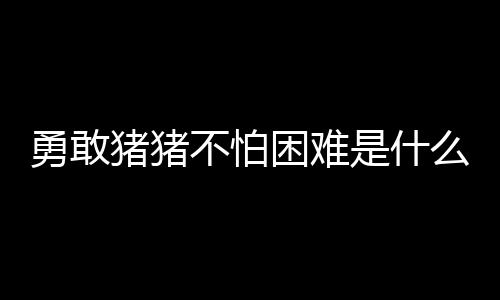 勇敢猪猪不怕么梗困难是什