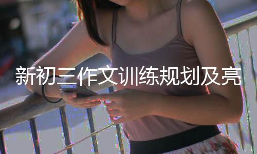 新初练规亮点文训划及三作设置