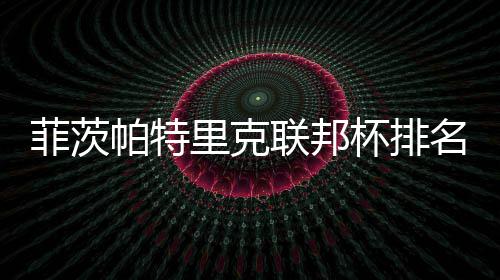 到第帕特一 里克联邦突破0万杯排名升奖金菲茨