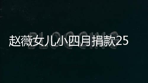 小四月捐 已连续六年赵薇5万女儿款2捐款