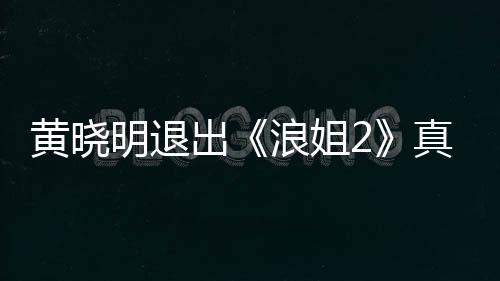 浪姐浪姐真的明退吗 明退出出黄晓黄晓是为什么